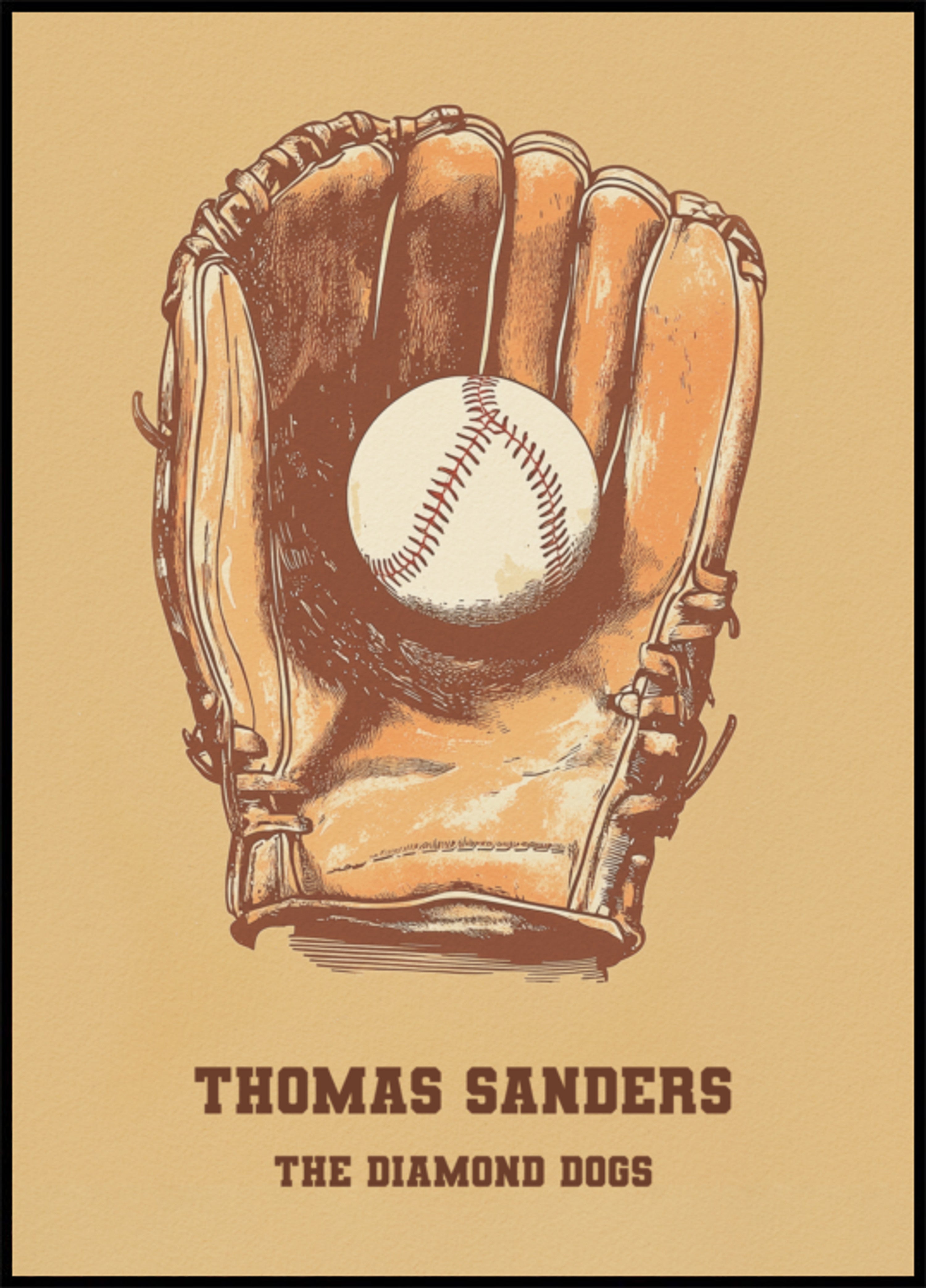Vintage baseballové rukavice a míč plakát