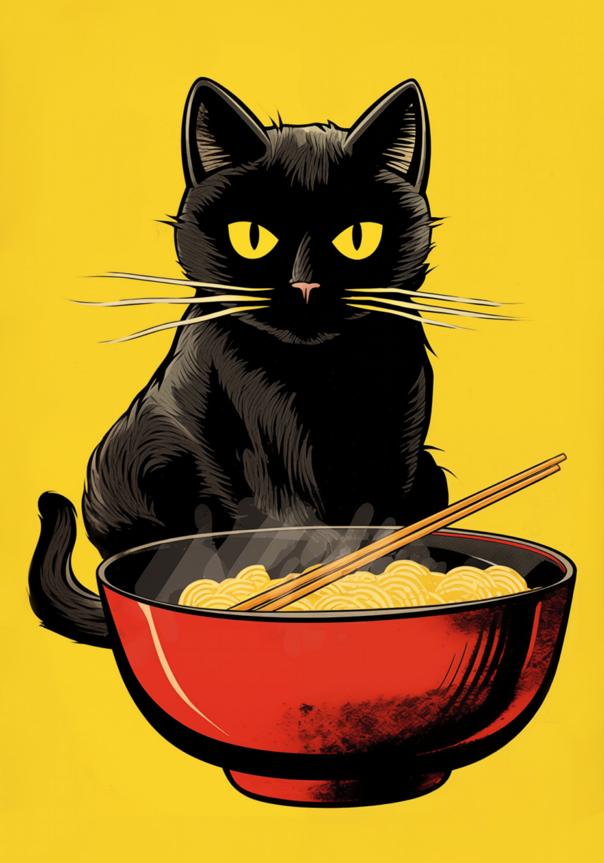 Černá kočka Ramen mísa