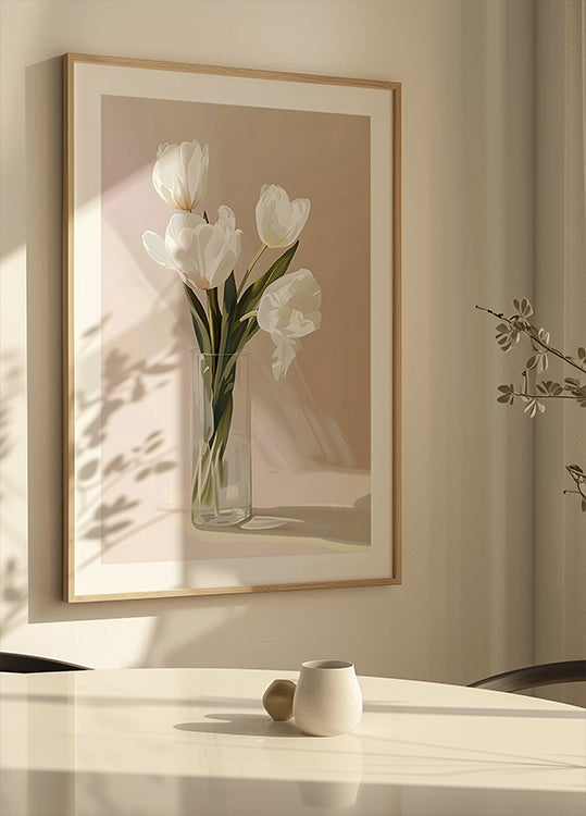 Elegant White Blooms Plakat - Posterbox