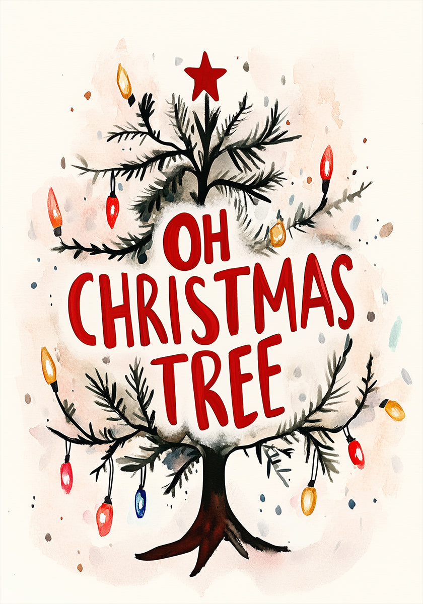 Festive Tree Glow Plakat - Posterbox