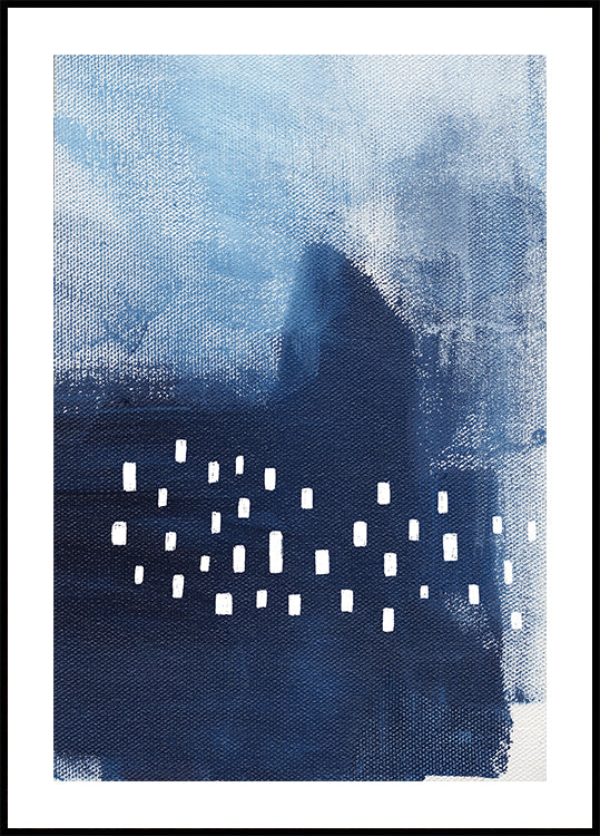 Blue Hues And White Rectangular Elements - Posterbox