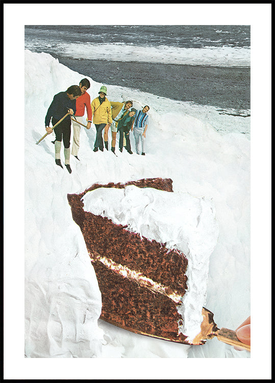 Glacier Calving Cake - Dessert Snow Mountain Plakat - Posterbox